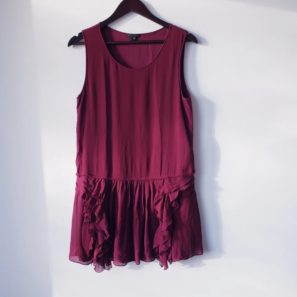 Theory Silk Ruffle Tunic - Picture 6 of 7